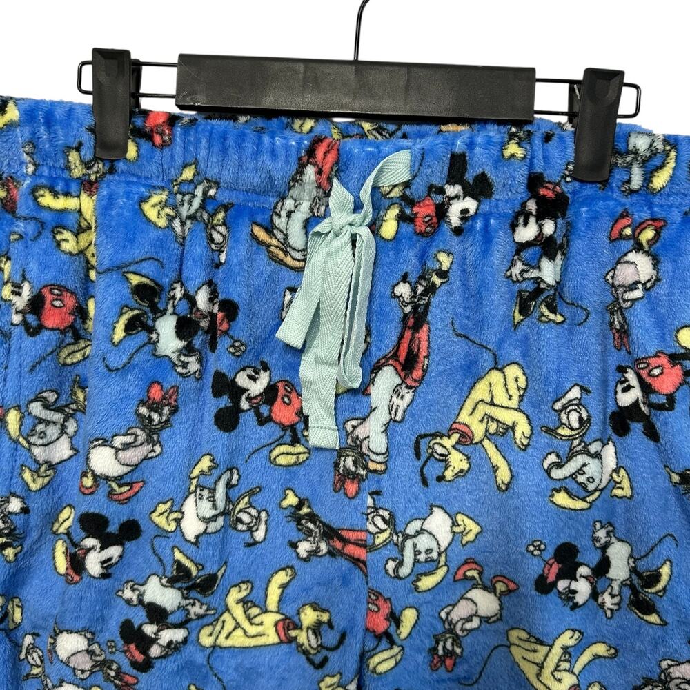 Disney Mickey Mouse Friends Fab Six Plush Pajama Pants NWT Women's Sz M Blue - Picture 6 of 7